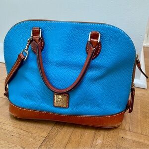 Dooney & Bourke Vibrant Blue and Tan Satchel